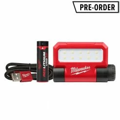 MILWAUKEE REDLITHIUM™ 3.0Ah USB Folding Flood Light Kit L4FFL-301