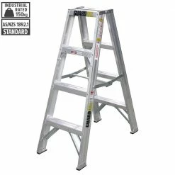 GUARDALL 4-Step 1.2m Aluminium Double Sided Step Ladder AA32203