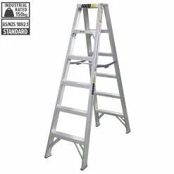 GUARDALL 6-Step 1.8m Aluminium Double Sided Step Ladder AA32205