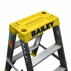 BAILEY 0.9m 150kg 3 Step Pro Aluminium Double Sided Big Top Ladder FS13966 -GORILLA SHOP unnamed file 682