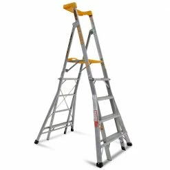 GORILLA 1.5-2.4m 150kg Compact Aluminium Heavy-Duty Platform Ladder RPL0508-I