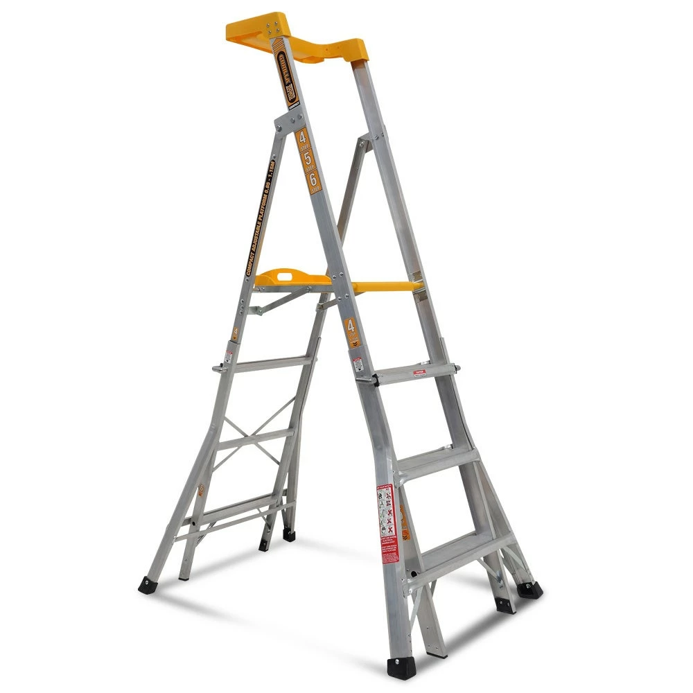 GORILLA 1.2-1.8m Lite Series Aluminium Adjustable Platform Ladder RPL0406-I 3 GORILLA 1.2-1.8m Lite Series Aluminium Adjustable Platform Ladder RPL0406-I
