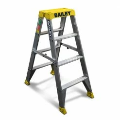 BAILEY 1.2m 150kg Step 4 Pro Aluminium Double Sided Big Top Ladder FS13967