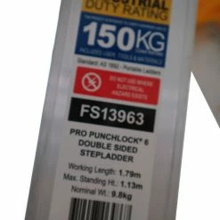 BAILEY 1.8m 150kg Step 6 Pro Aluminium Double Sided Ladder FS13963 -GORILLA SHOP unnamed file 713