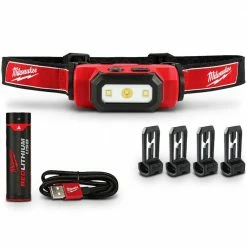 MILWAUKEE USB Rechargeable Hard Hat Headlamp Kit L4HL201
