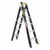 GORILLA Dual Purpose Ladder 1.8-3.2M (6-11ft) Black Fibreglass 120kg Industrial FDM006-C