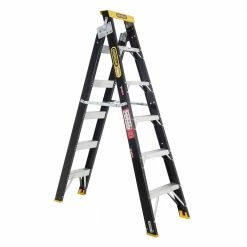 GORILLA Dual Purpose Ladder 1.8-3.2M (6-11ft) Black Fibreglass 120kg Industrial FDM006-C