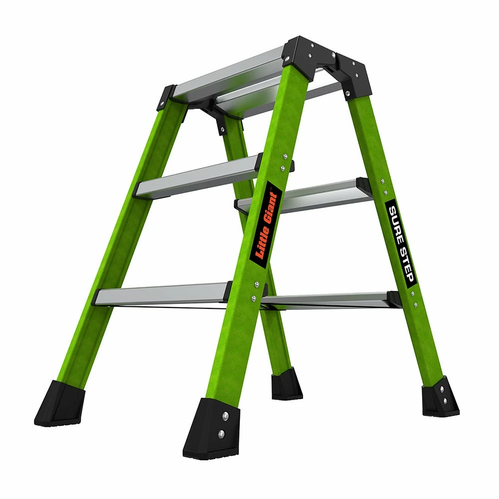 LITTLE GIANT Sure Step Double Sided Fibreglass 3 Step Ladder 11953 3 LITTLE GIANT Sure Step Double Sided Fibreglass 3 Step Ladder 11953