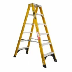 GORILLA Double Sided A-Frame Ladder 1.8M (6ft) Fibreglass 150kg Industrial FSM006-I