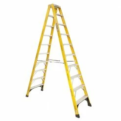 GORILLA Double Sided A-Frame Ladder 3.0M (10ft) Fibreglass 150kg Industrial FSM010-I