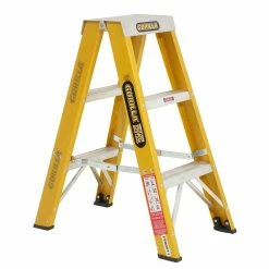 GORILLA Double Sided Step Ladder Fibreglass 120kg Industrial 1.2M (4ft) FSM004-C